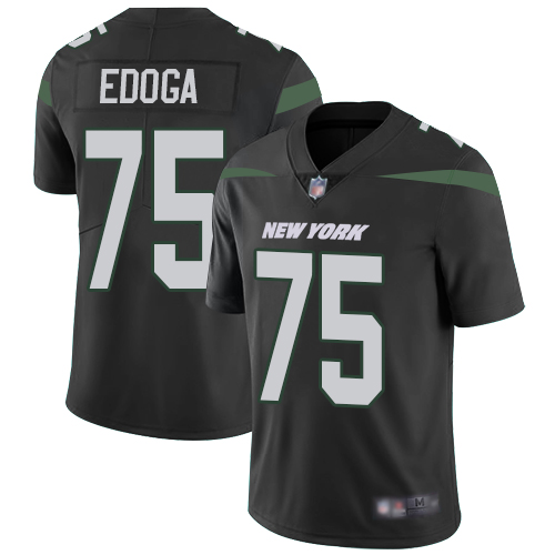 New York Jets Limited Black Youth Chuma Edoga Alternate Jersey NFL Football #75 New York Jets